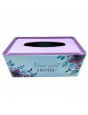 Tradineur - Caja de pañuelo de metal - Diseño Sweet Home - Ideal para su uso en el baño, el dormitorio, la sala de estar, la ofi