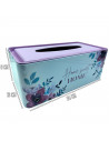 Tradineur - Caja de pañuelo de metal - Diseño Sweet Home - Ideal para su uso en el baño, el dormitorio, la sala de estar, la ofi