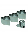 Tradineur - Set de 3 moldes en forma de corazón con tapa - fabricado en metal - Ideal para pastelería y repostería - 4 x 6 x 6 c
