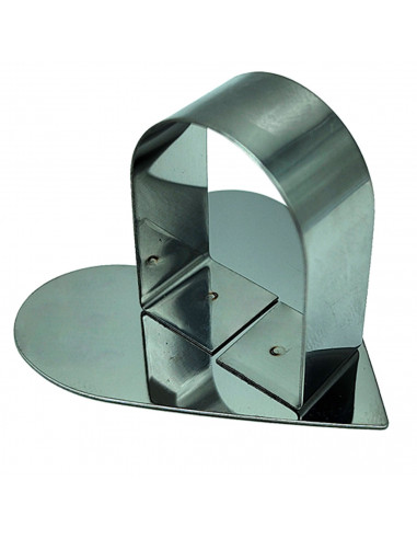 Tradineur - Set de 3 moldes en forma de corazón con tapa - fabricado en metal - Ideal para pastelería y repostería - 4 x 6 x 6 c