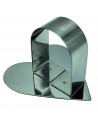 Tradineur - Set de 3 moldes en forma de corazón con tapa - fabricado en metal - Ideal para pastelería y repostería - 4 x 6 x 6 c