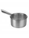 Tradineur - Cazo de acero inoxidable con cestillo freidor, especial inducción, apto para lavavajillas, Ø 16 cm