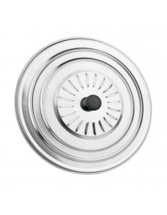 Tapa multiusos de acero inoxidable con pomo de 34 cm de diámetro, para distintos tipos de sartenes. Tapadera de inox para evitar