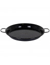 Tradineur - Paellera valenciana esmaltada, cocinar arroces, apta para gas, vitrocerámica, cocina eléctrica y lavavajillas (Negro