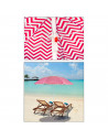 Tradineur - Sombrilla de playa ZIGZAG - Protección contra rayos UV - Tela de poliéster y estructura de acero - Ø 180 x 195 cm