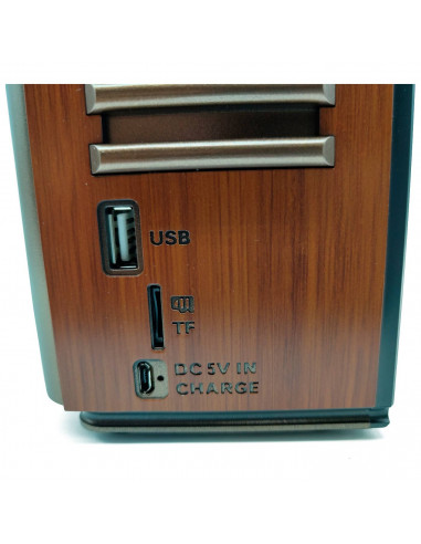 Tradineur - Radio vintage "Hip Hop" portátil - Bluetooth - Bandas AM/FM/SW - Batería recargable - Ranuras USB y TF - Antena retr