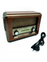 Tradineur - Radio vintage "Hip Hop" portátil - Bluetooth - Bandas AM/FM/SW - Batería recargable - Ranuras USB y TF - Antena retr