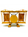 Tradineur - Reloj decorativo portafotos en forma de avión - Fabricado en Metal - 2 portafotos de 7 x 9,3 cm - Color Amarillo