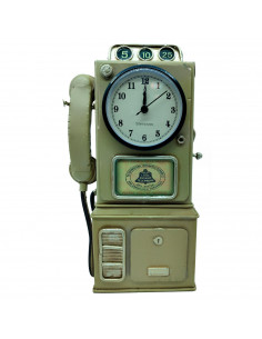 Tradineur - Reloj Decorativo Hucha - Diseño de Teléfono Antiguo - Fabricado en Metal - Ranura en la parte superior - 29 x 17 x 7