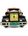 Tradineur - Reloj Analógico Decorativo - Diseño de camión rojo en Relieve - Apto para sobremesa o para colgar - 17,5 x 21,5 x 7