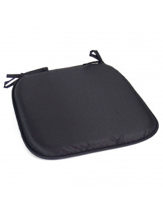 Tradineur - Cojín para sillas - Fabricado 100% Poliéster - Fácil de limpiar y Comodidad ergonómica - 39 x 39 x 3 cm - Color Negr
