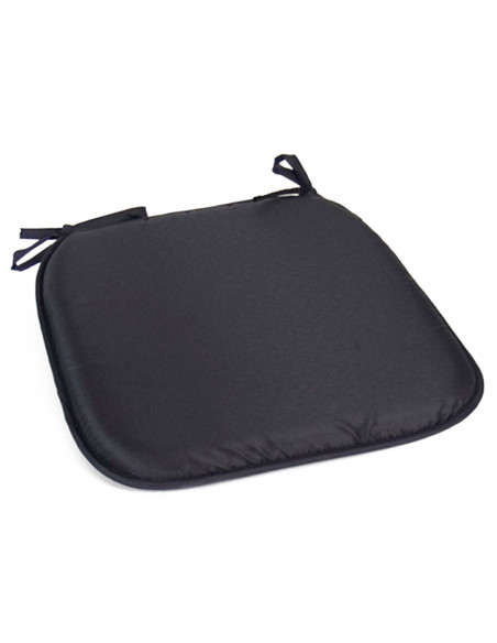 Tradineur - Cojín para sillas - Fabricado 100% Poliéster - Fácil de limpiar y Comodidad ergonómica - 39 x 39 x 3 cm - Color Negr