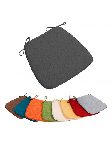 Tradineur - Cojín para sillas - Fabricado 100% Poliéster - Fácil de limpiar y Comodidad ergonómica - 39 x 39 x 3 cm - Color Negr