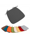 Tradineur - Cojín para sillas - Fabricado 100% Poliéster - Fácil de limpiar y Comodidad ergonómica - 39 x 39 x 3 cm - Color Negr