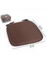 Tradineur - Cojín para sillas - Fabricado 100% Poliéster - Fácil de limpiar y Comodidad ergonómica - 39 x 39 x 3 cm - Color Marr