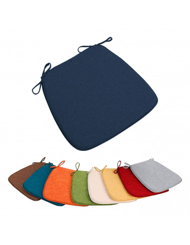 Tradineur - Cojín para sillas - Fabricado 100% Poliéster - Fácil de limpiar y Comodidad ergonómica - 39 x 39 x 3 cm - Color Azul
