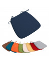 Tradineur - Cojín para sillas - Fabricado 100% Poliéster - Fácil de limpiar y Comodidad ergonómica - 39 x 39 x 3 cm - Color Azul