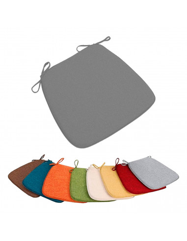 Tradineur - Cojín para sillas - Fabricado 100% Poliéster - Fácil de limpiar y Comodidad ergonómica - 39 x 39 x 3 cm - Color Gris