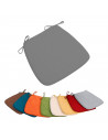 Tradineur - Cojín para sillas - Fabricado 100% Poliéster - Fácil de limpiar y Comodidad ergonómica - 39 x 39 x 3 cm - Color Gris