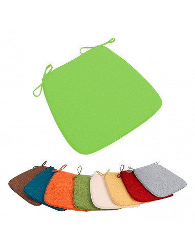 Tradineur - Cojín para sillas - Fabricado 100% Poliéster - Fácil de limpiar y Comodidad ergonómica - 39 x 39 x 3 cm - Color Verd