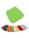 Tradineur - Cojín para sillas - Fabricado 100% Poliéster - Fácil de limpiar y Comodidad ergonómica - 39 x 39 x 3 cm - Color Verd