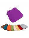 Tradineur - Cojín para sillas - Fabricado 100% Poliéster - Fácil de limpiar y Comodidad ergonómica - 39 x 39 x 3 cm - Color Mora