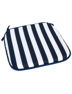 Tradineur - Cojín para sillas - Fabricado 100% Poliéster - Fácil de limpiar y Comodidad ergonómica - Diseño a rayas - 39 x 39 x