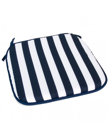 Tradineur - Cojín para sillas - Fabricado 100% Poliéster - Fácil de limpiar y Comodidad ergonómica - Diseño a rayas - 39 x 39 x