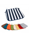 Tradineur - Cojín para sillas - Fabricado 100% Poliéster - Fácil de limpiar y Comodidad ergonómica - Diseño a rayas - 39 x 39 x