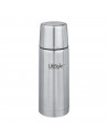 LifeStyle - Termo para líquidos y bebidas, acero inoxidable, 500 ml, botella térmica con tapón-vaso, cierre a presión 25 cm, rec