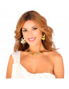 Tradineur - Set de collar y pendientes de zíngara, accesorios para disfraz de romana, gitana, colgante decorativo, carnaval, Hal