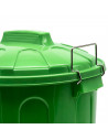 Tradineur - Cubo de basura de plástico, 7 litros, incluye tapa y asas metálicas, contenedor de residuos, papelera, reciclaje, in