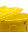 Tradineur - Cubo de basura de plástico, 7 litros, incluye tapa y asas metálicas, contenedor de residuos, papelera, reciclaje, in