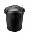 Tradineur - Cubo de basura de plástico, 21 litros, incluye tapa y asas metálicas, contenedor de residuos, papelera, reciclaje, i