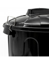 Tradineur - Cubo de basura de plástico, 21 litros, incluye tapa y asas metálicas, contenedor de residuos, papelera, reciclaje, i