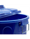 Tradineur - Cubo de basura de plástico, 31 litros, incluye tapa y asas metálicas, contenedor de residuos, papelera, reciclaje, i