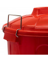 Tradineur - Cubo de basura, plástico, 31 litros, incluye tapa y asas metálicas, contenedor de residuos, papelera, reciclaje, ind