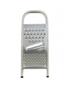 Tradineur - Rallador de acero inoxidable, con varios tipos de corte, de 27 x 11 x 1 cm. Utensilio de cocina o repostería para ra