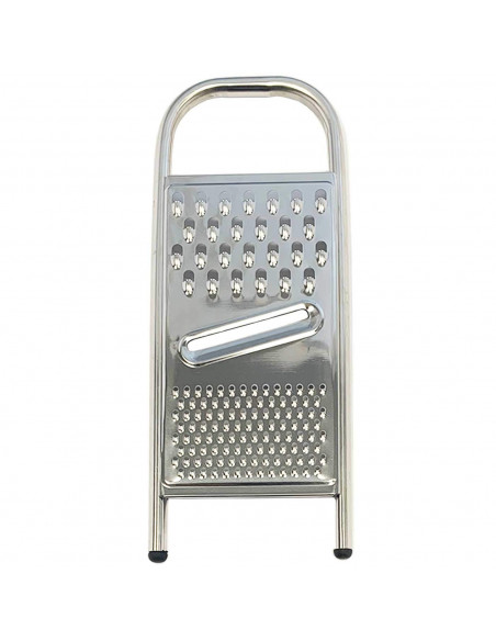 Tradineur - Rallador de acero inoxidable, con varios tipos de corte, de 27 x 11 x 1 cm. Utensilio de cocina o repostería para ra