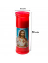Tradineur - Velón litúrgico con imagen de Jesús, vela santa de parafina y cera vegetal, decoración de iglesias, cementerios, tum