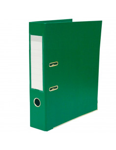 Tradineur - Archivador A-Z con 2 anillas, tamaño A4, incluye palanca, cartón duro, lomo de 7,5 cm de ancho, oficina (Verde - 34,