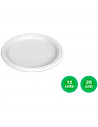 Tradineur - Pack de 12 platos llanos redondos reutilizables de plástico, 100% reciclables, extra resistentes, higiénicos, apilab