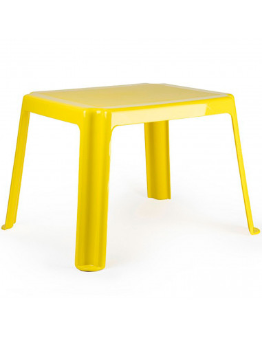 Tradineur - Mesa auxiliar de plástico, mesita baja, niños, polipropileno, estructura sólida, interior y exterior, salón, jardín,