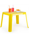 Tradineur - Mesa auxiliar de plástico, mesita baja, niños, polipropileno, estructura sólida, interior y exterior, salón, jardín,