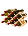 Tradineur - Botellero plegable de bambú, soporte organizador de botellas de vino, almacenamiento, exhibición de licores, barra d