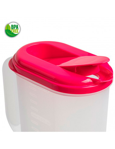 Tradineur - Jarra de plástico para servir agua, bebidas frías, translúcida, incluye, línea de medida, frigorífico, cocina, fabri