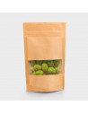 Tradineur - Pack de 20 bolsas de papel kraft para conservar alimentos, reutilizables, cierre hermético y ventana, aptas para uso