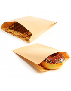 Tradineur - Pack de 20 bolsas de papel kraft para alimentos, biodegradables, compostables, reutilizables, aptas para uso aliment