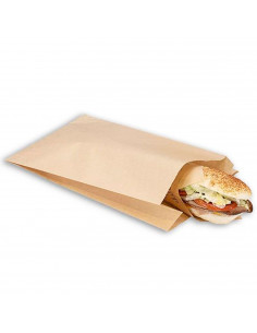 Tradineur - Pack de 30 bolsas de papel kraft para bocadillos, alimentos, biodegradables, compostables, reutilizables, aptas para