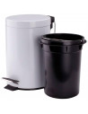 Tradineur - Papelera de acero con pedal y recipiente interior extraíble, cubo de basura, residuos, reciclaje, baño, oficina, coc